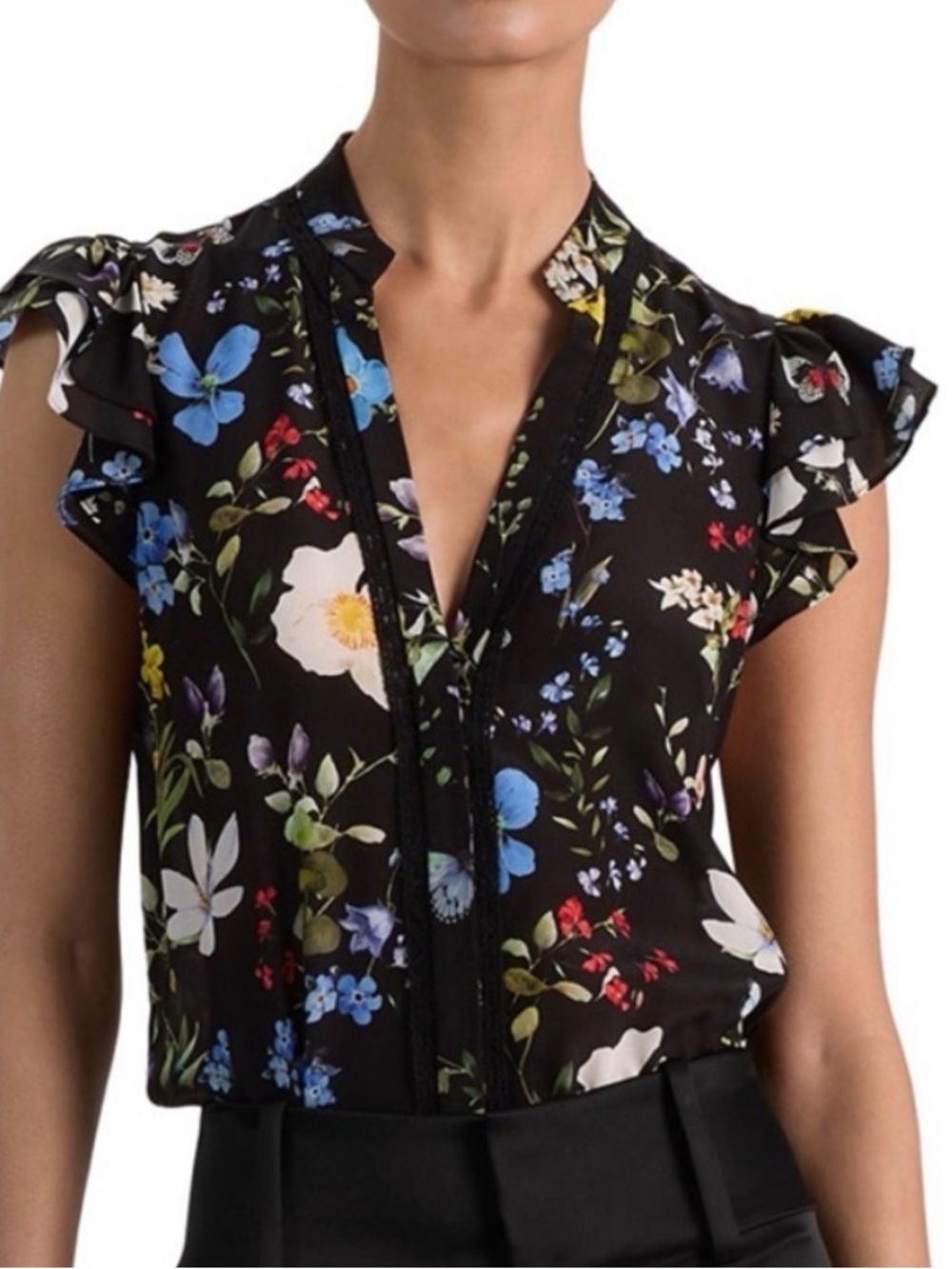 ISO: Alice + Olivia Arlette Flutter Top